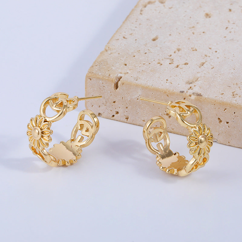 Butterfly Stud Earrings For Women In Sweet Style, Copper Ear Pins With Electroplated Alloy And Zircon Inlay