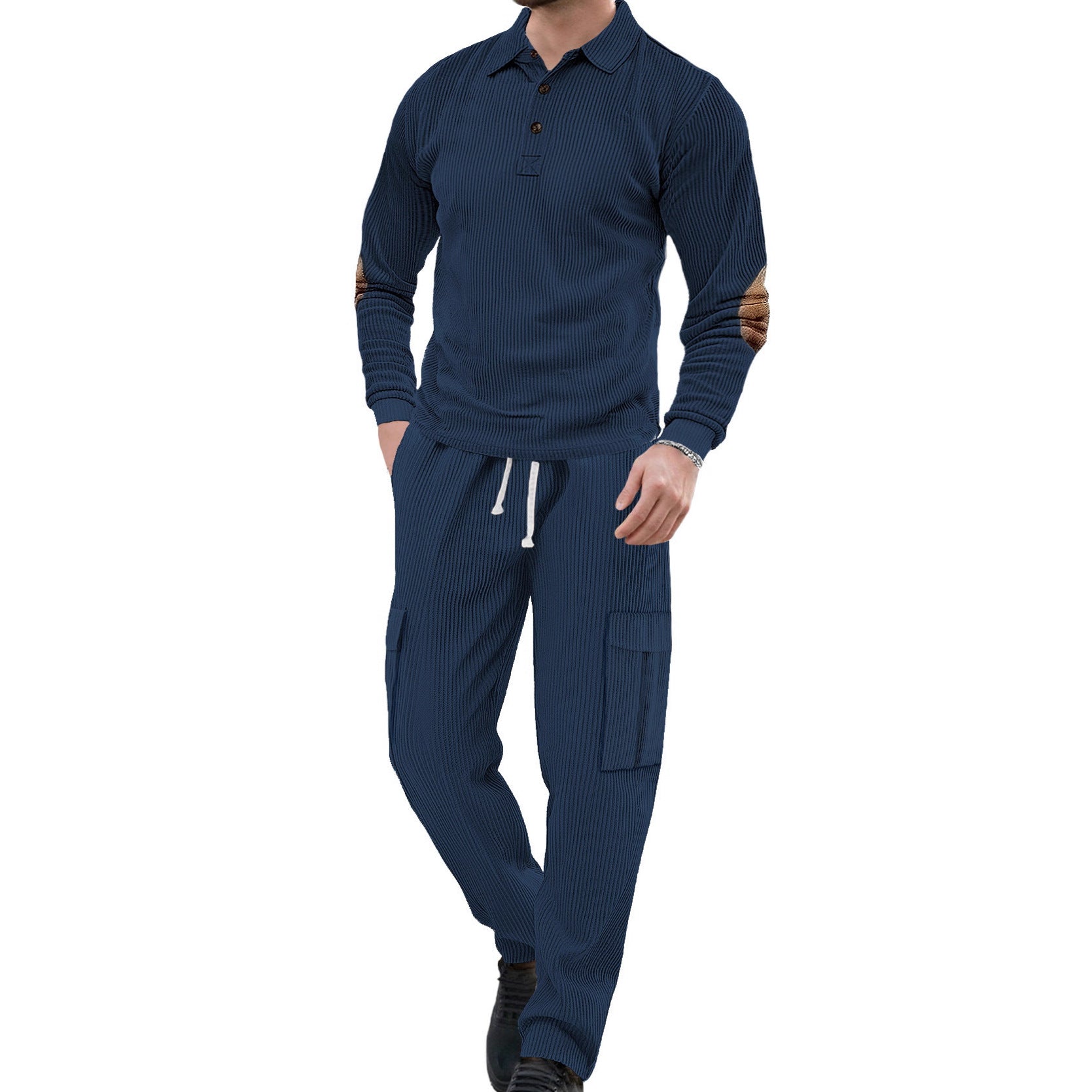 Men's Casual Solid Color Army Green Polyester Sport Casual Pants Pant Co-ord Set