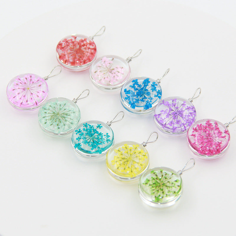 Handmade Multicolor Glass Plant Pendant Necklace In Sweet Style For Unisex