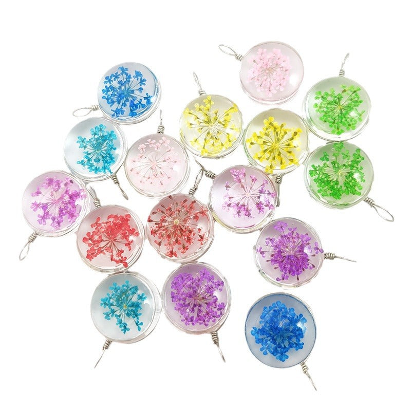 Handmade Multicolor Glass Plant Pendant Necklace In Sweet Style For Unisex