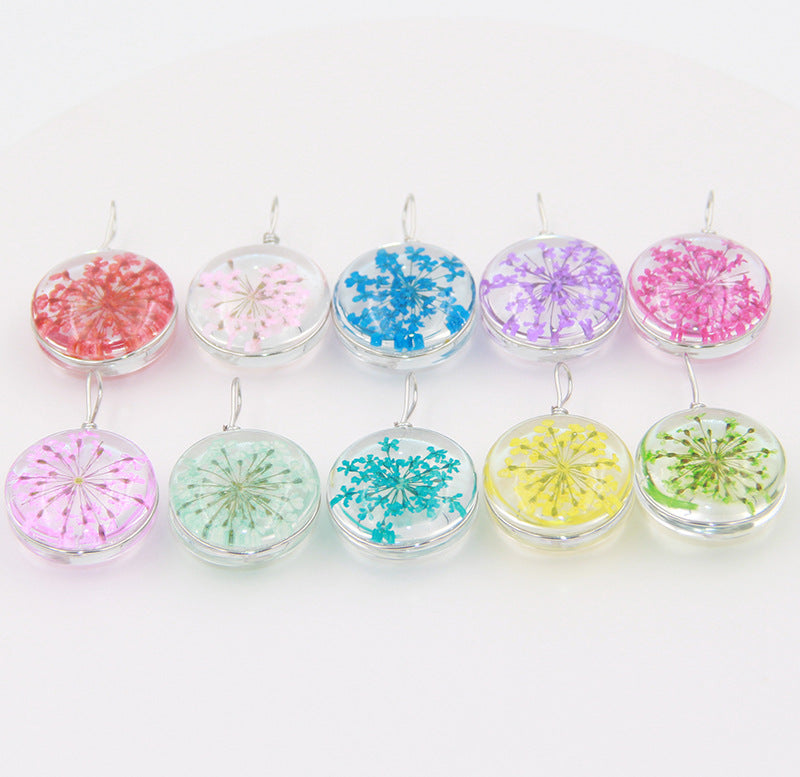 Handmade Multicolor Glass Plant Pendant Necklace In Sweet Style For Unisex