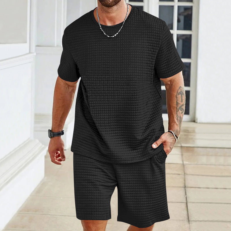 Men's Casual Solid White Polyester Shorts Co-ord Set For Sport