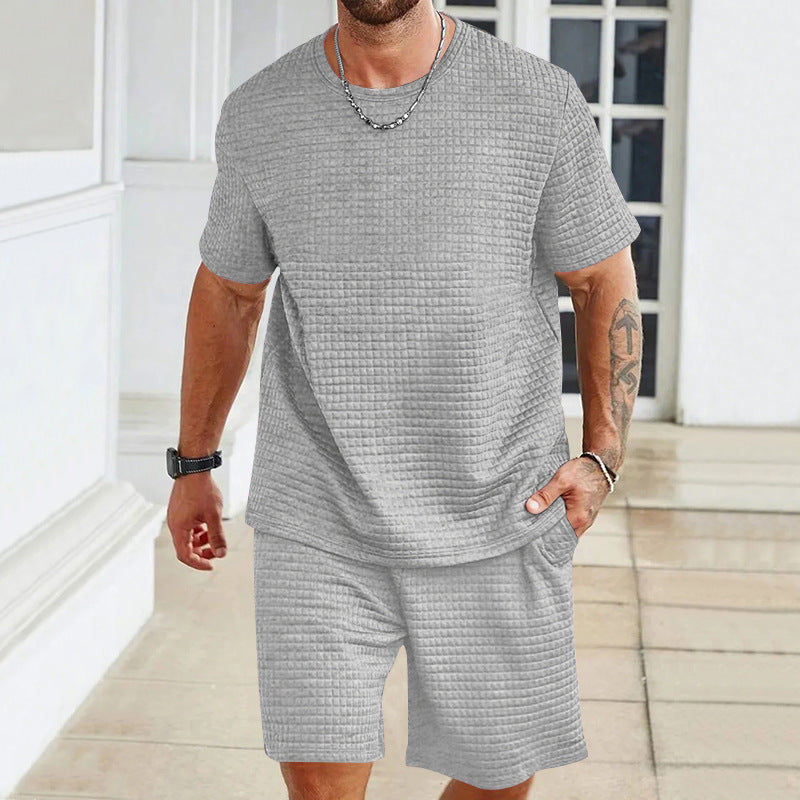 Men's Casual Solid White Polyester Shorts Co-ord Set For Sport