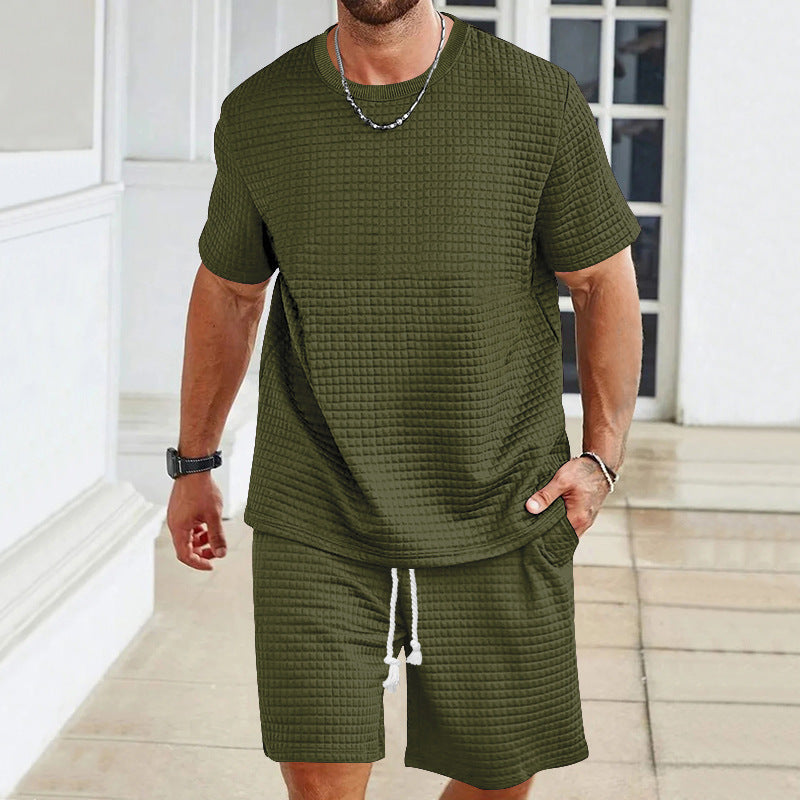 Men's Casual Solid White Polyester Shorts Co-ord Set For Sport