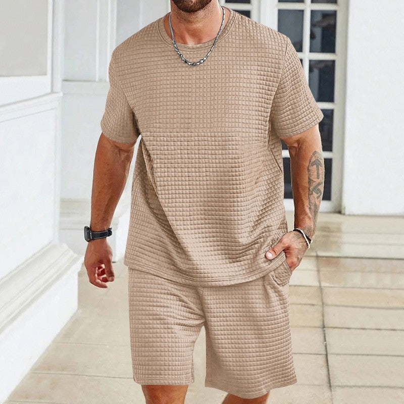Men's Casual Solid White Polyester Shorts Co-ord Set For Sport