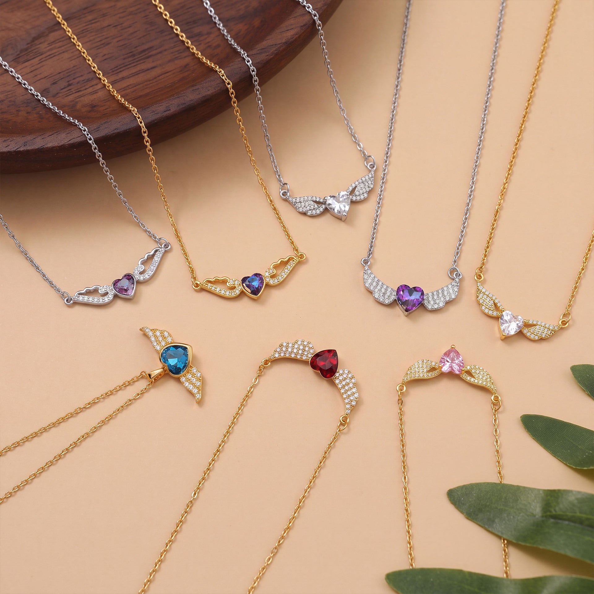 Sweet Heart Shape Necklace For Unisex Featuring Waterproof Non Tarnish Real Gold Plated With Zircon Inlay And Cable Chain