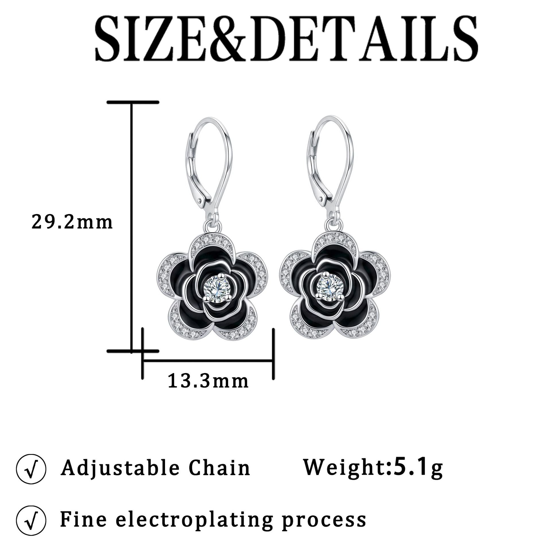 Luxurious Flowers Drop Earrings For Women In Silver Copper With Rhinestone Inlay