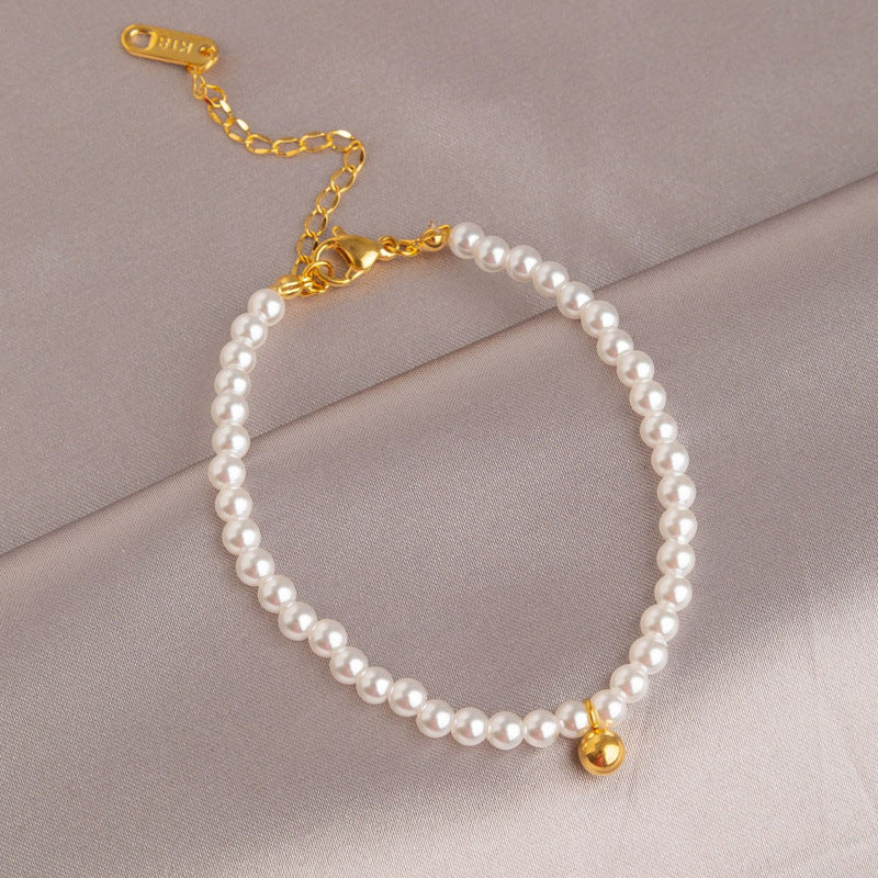 Leaf Pattern Women’s Bracelet In Titanium Steel With 18K Real Gold Electroplated Finish, Available In Gold