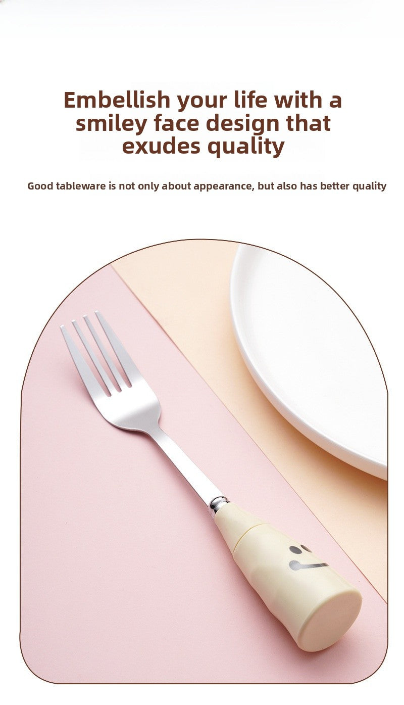 Cute Cartoon Tableware Set Featuring Western Cutlery With Knife, Fork, And Spoon For Dining