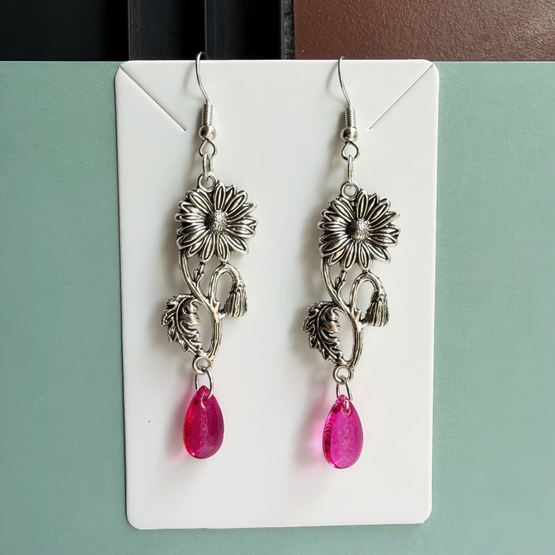 Exaggerated Flowers Drop Earrings For Women Featuring Alloy With Iron Ear Pins And Artificial Pearl Inlay