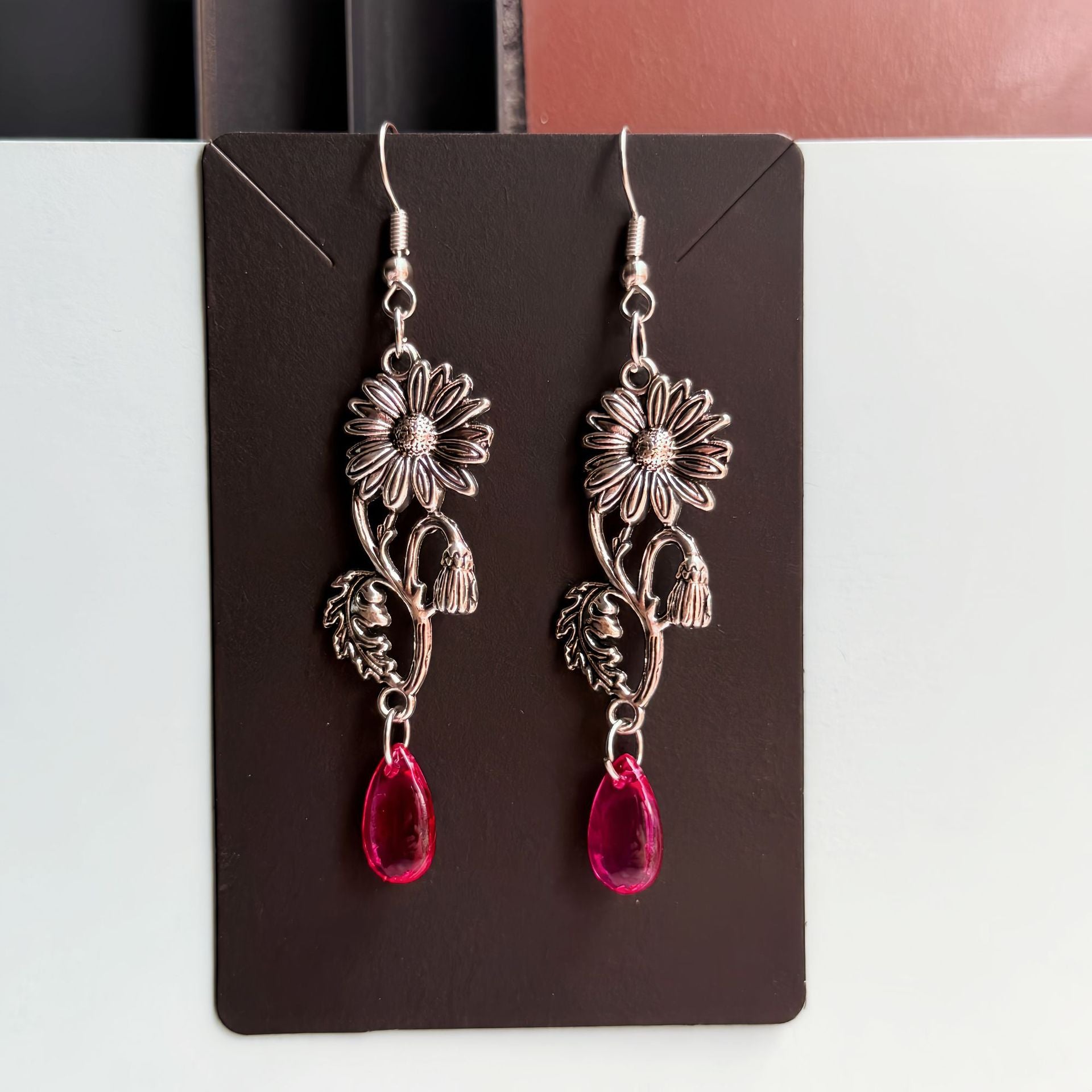 Exaggerated Flowers Drop Earrings For Women Featuring Alloy With Iron Ear Pins And Artificial Pearl Inlay