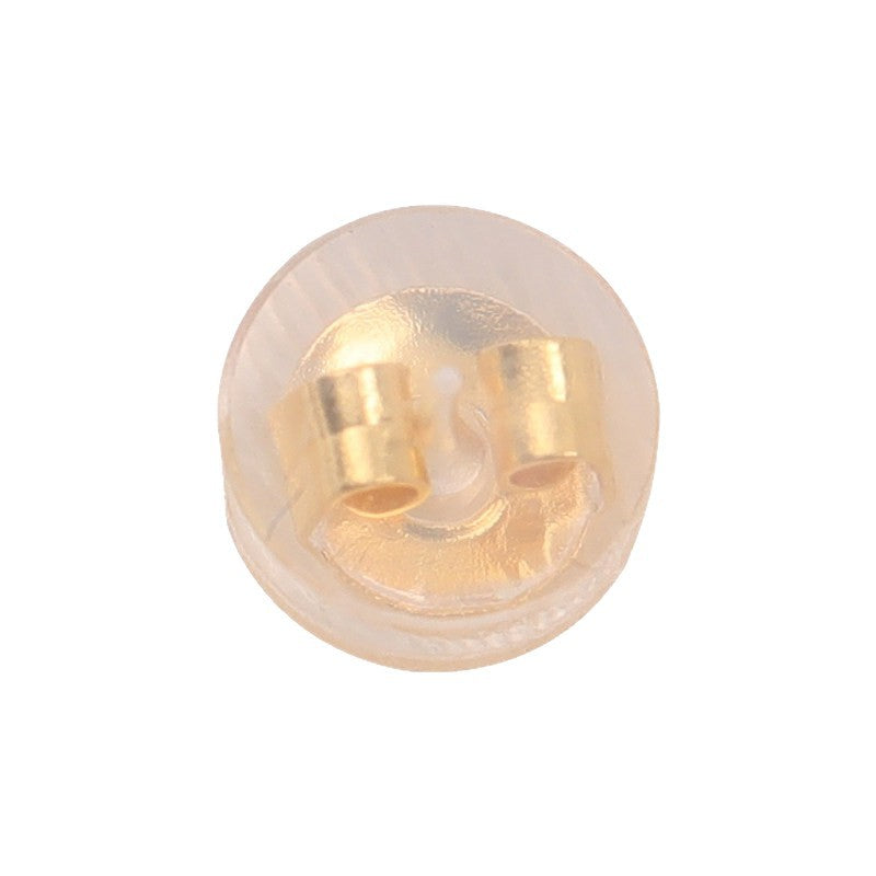 2 PCS 14k Gold Filled Electroplated Hamburger Ear Nuts With 5~5.9mm Hole Size Featuring Silica Gel Inlay