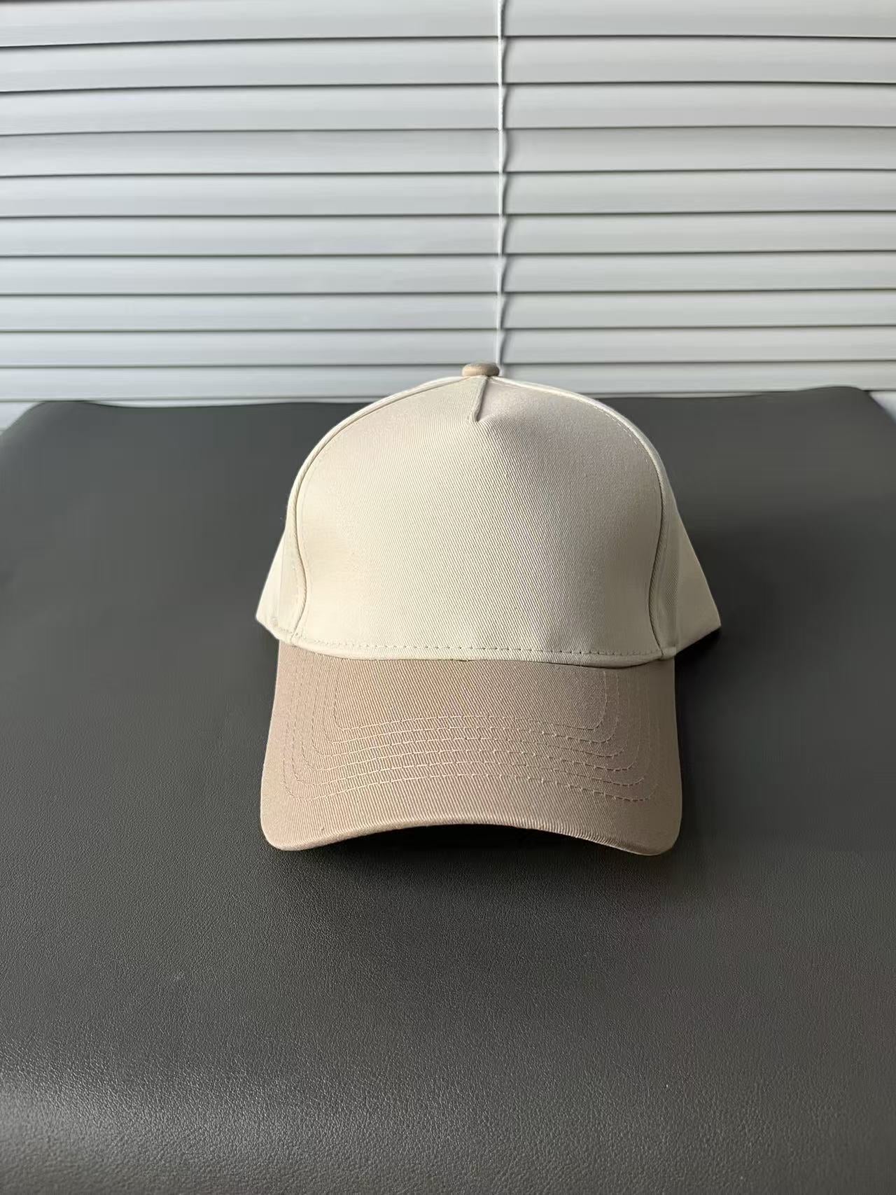Color Block Baseball Cap With Wide Brim In Simple Style, Cotton Material Featuring Embroidery And UV Protection