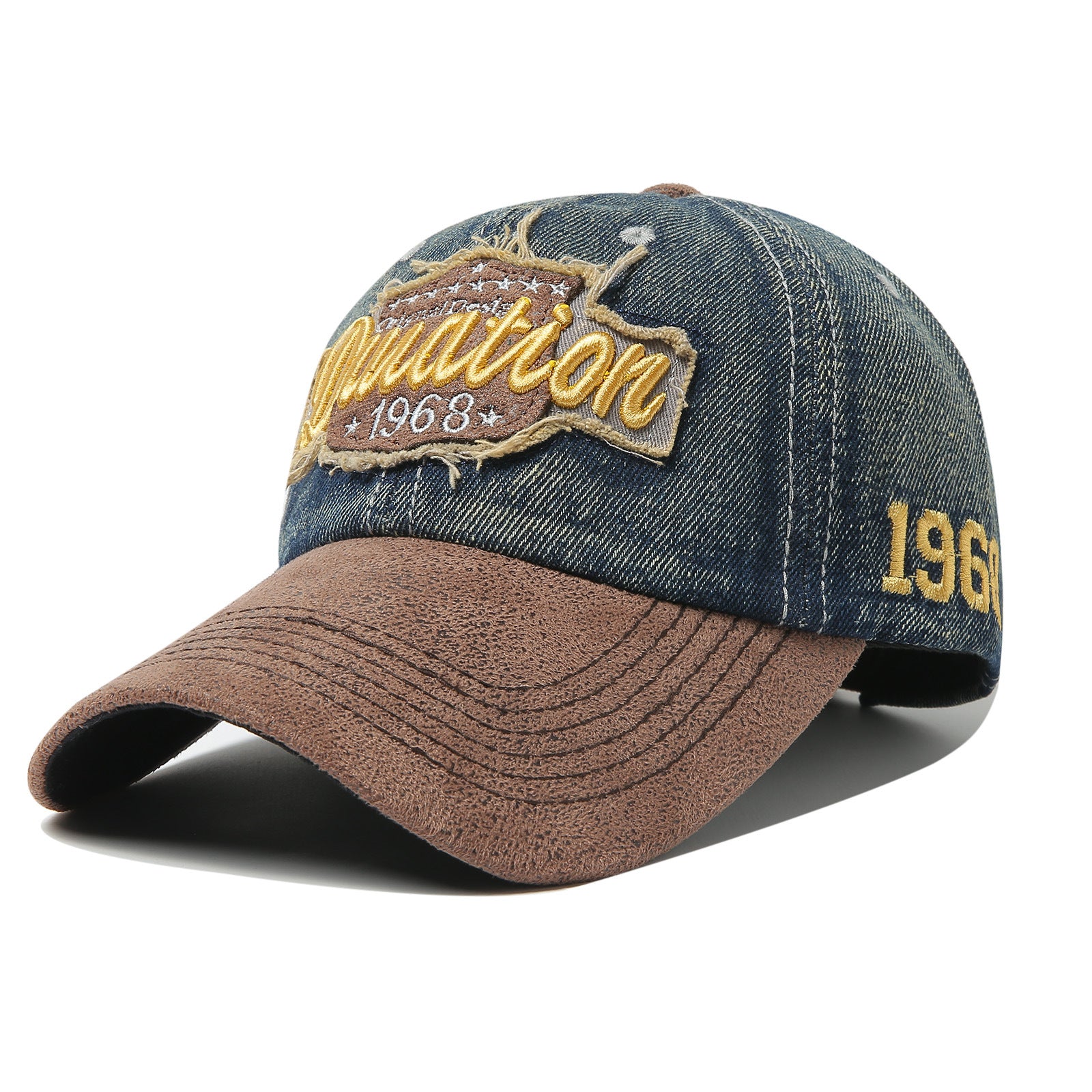 French Style Baseball Cap With Curved Brim, Cotton Material Featuring Embroidery And UV Protection For Adults