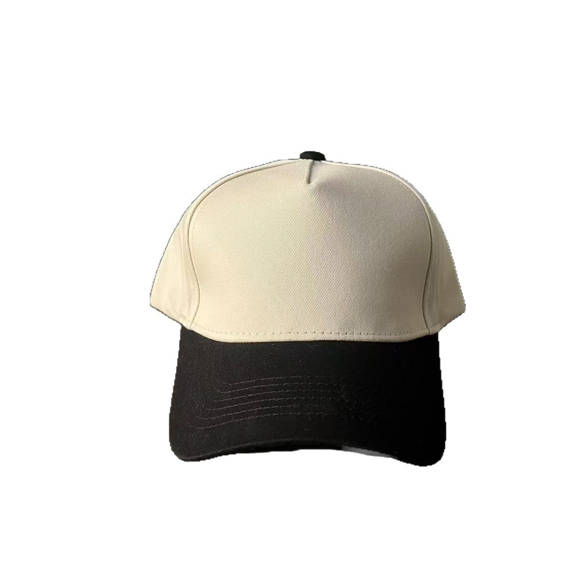 Color Block Baseball Cap With Wide Brim In Simple Style, Cotton Material Featuring Embroidery And UV Protection