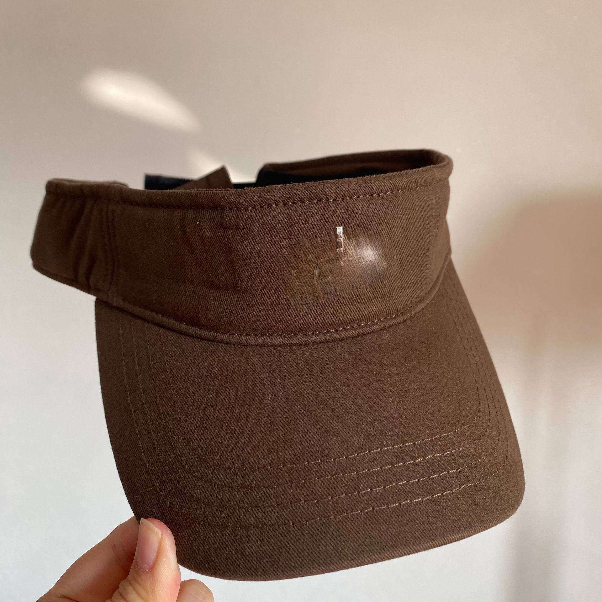 Breathable Hip-Hop Sun Visor With Wide Brim In Dyed Black Cotton For Adults