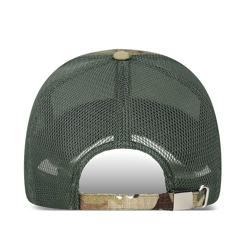 Men's Casual Camouflage Baseball Cap With Wide Brim, Quick Dry Polyester Material Featuring Hollow Out Design
