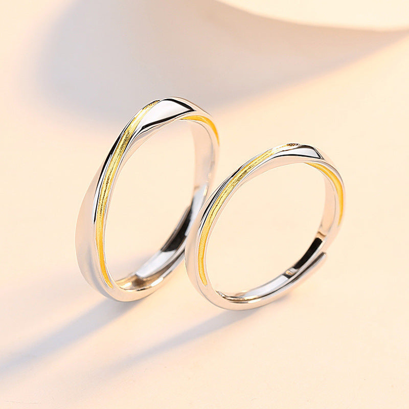 Infinity Copper Epoxy Rings For Couples In Gold, 1 Pair