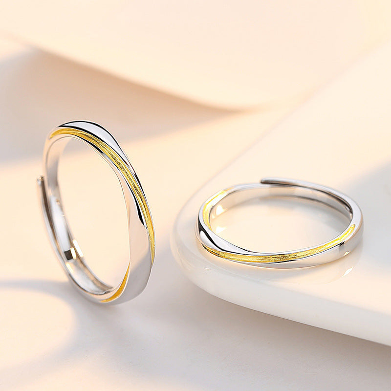 Infinity Copper Epoxy Rings For Couples In Gold, 1 Pair