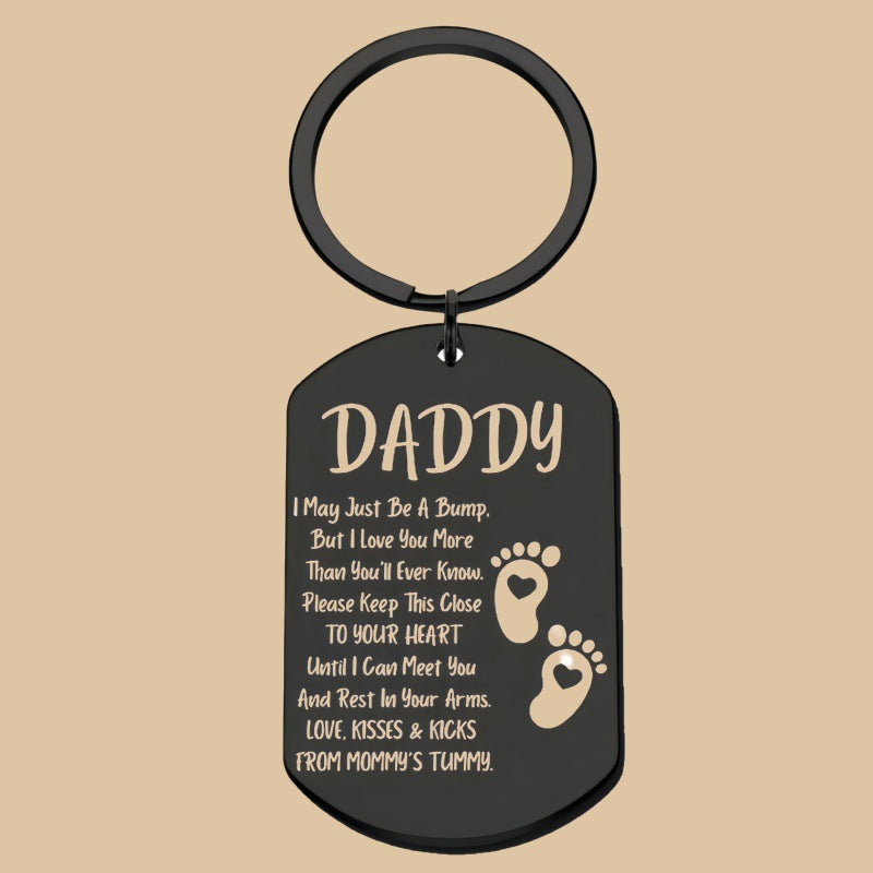 Father's Day Metal Key Chain In Steel Color, Perfect Gift Accessory