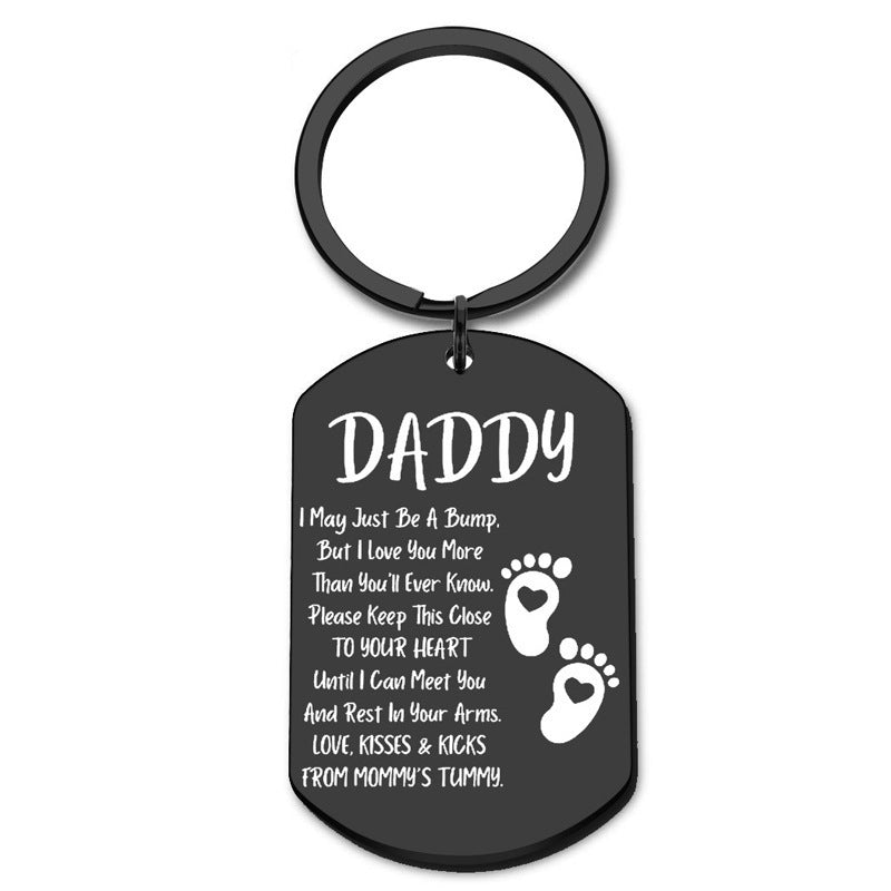 Father's Day Metal Key Chain In Steel Color, Perfect Gift Accessory