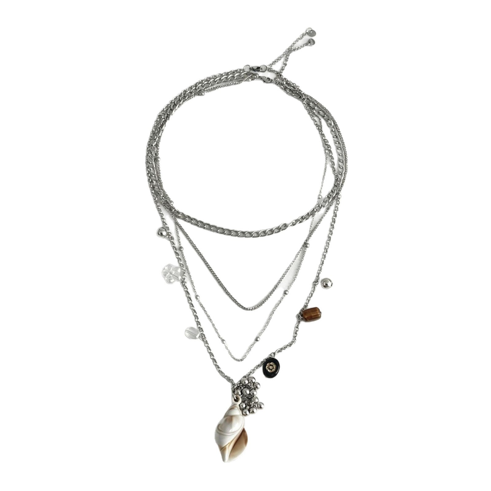 Conch Pendant Necklace For Women With Electroplated Finish And Resin Shell Pendant, Perfect For Beach Wear