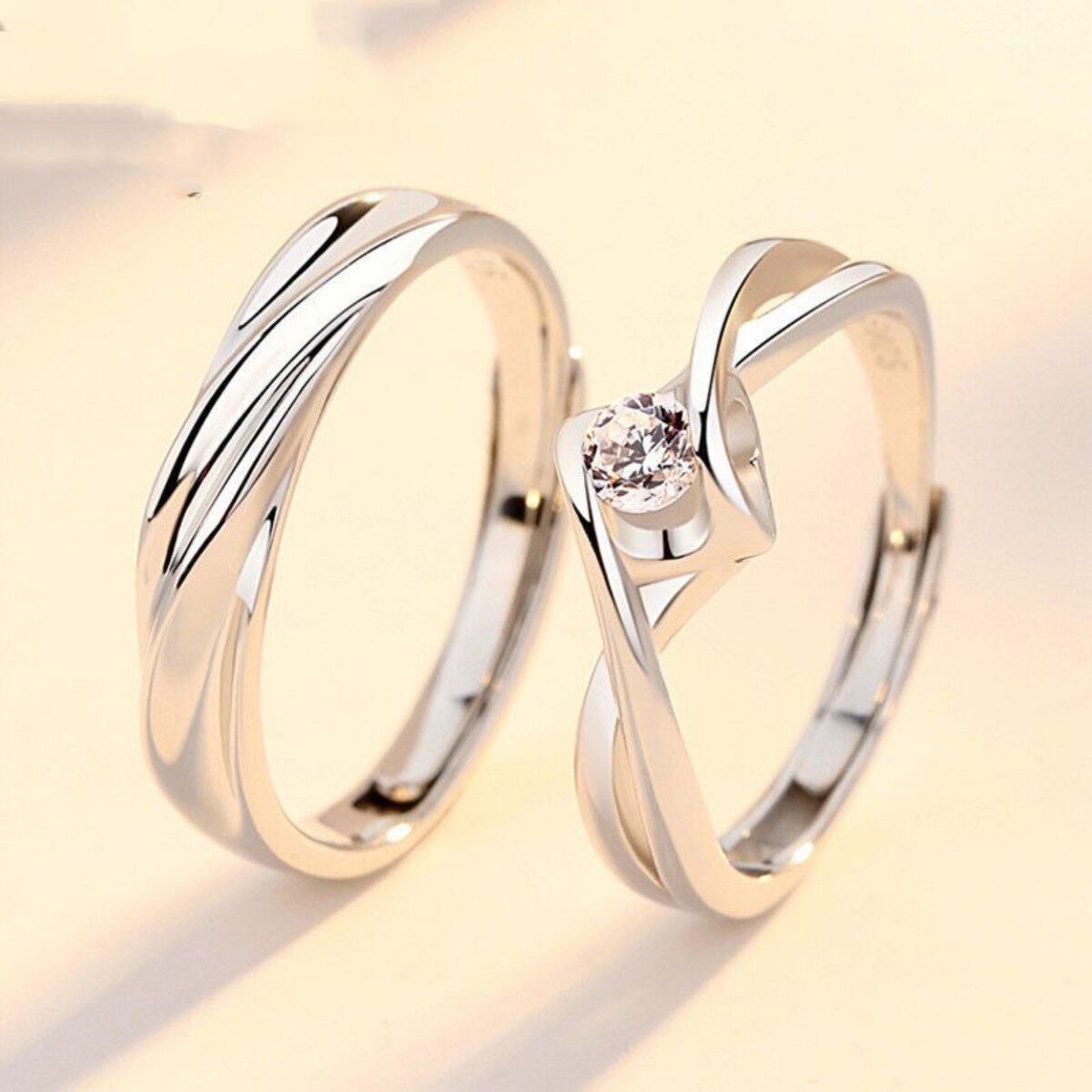 Geometric Open Rings In Copper Alloy With Electroplated Gold Plating, Simple Style Unisex Design, 1 Pair