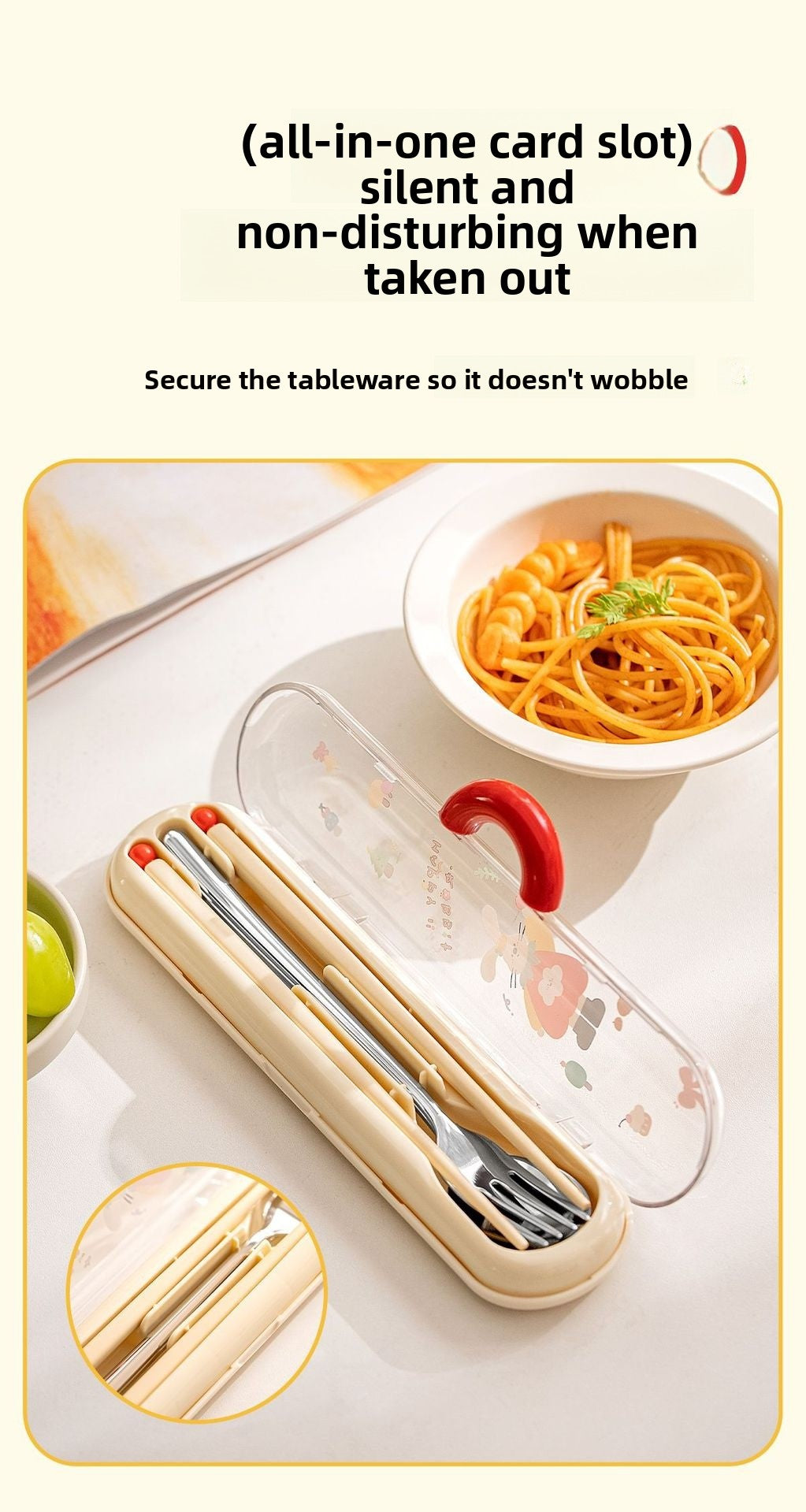 Cute Foldable Tableware Set, Portable And Space-Saving Design For Easy Carrying