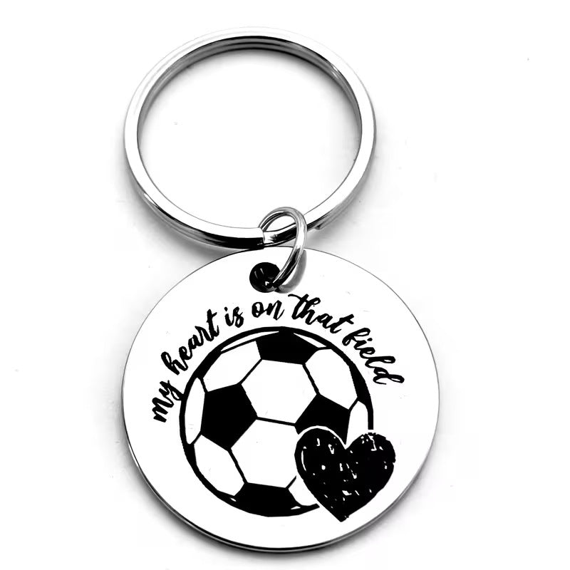 Football World Cup Key Chain In Steel Color Featuring Durable 304 Stainless Steel Material