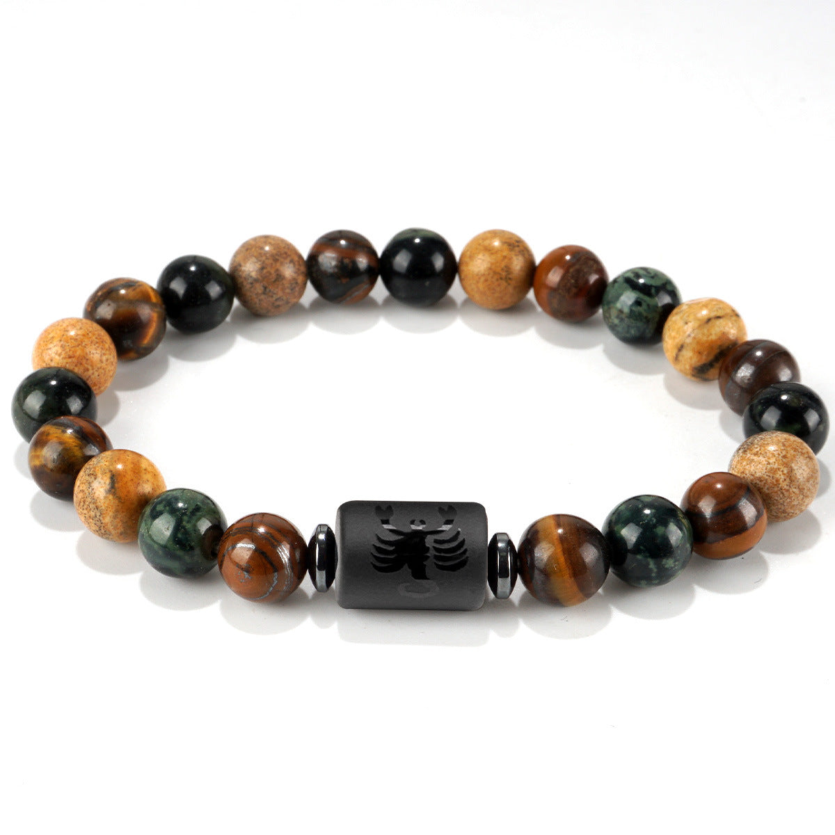 Libra Beading Bracelet For Unisex Featuring Natural Stone And Elastic String, Perfect For Festival Wear
