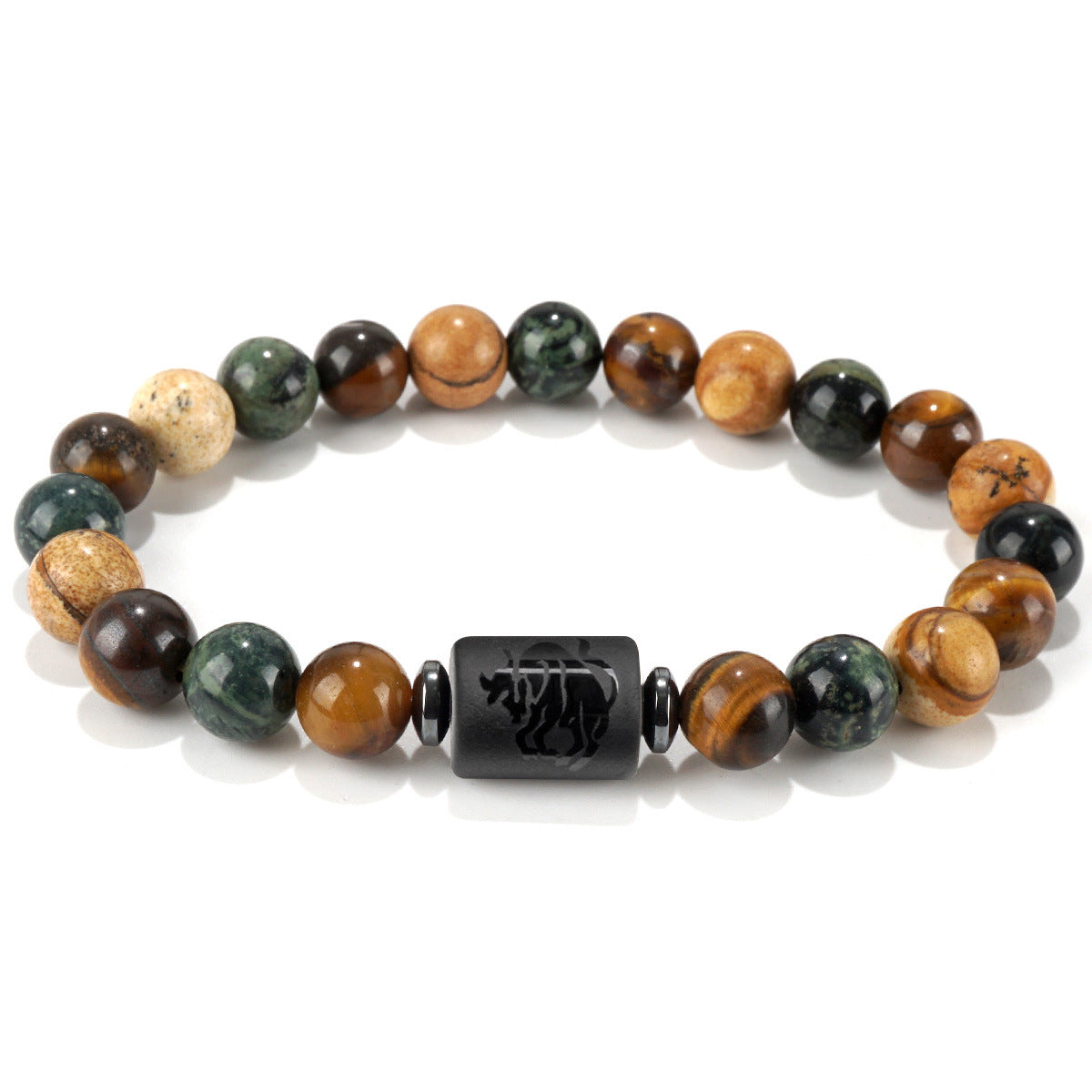 Libra Beading Bracelet For Unisex Featuring Natural Stone And Elastic String, Perfect For Festival Wear