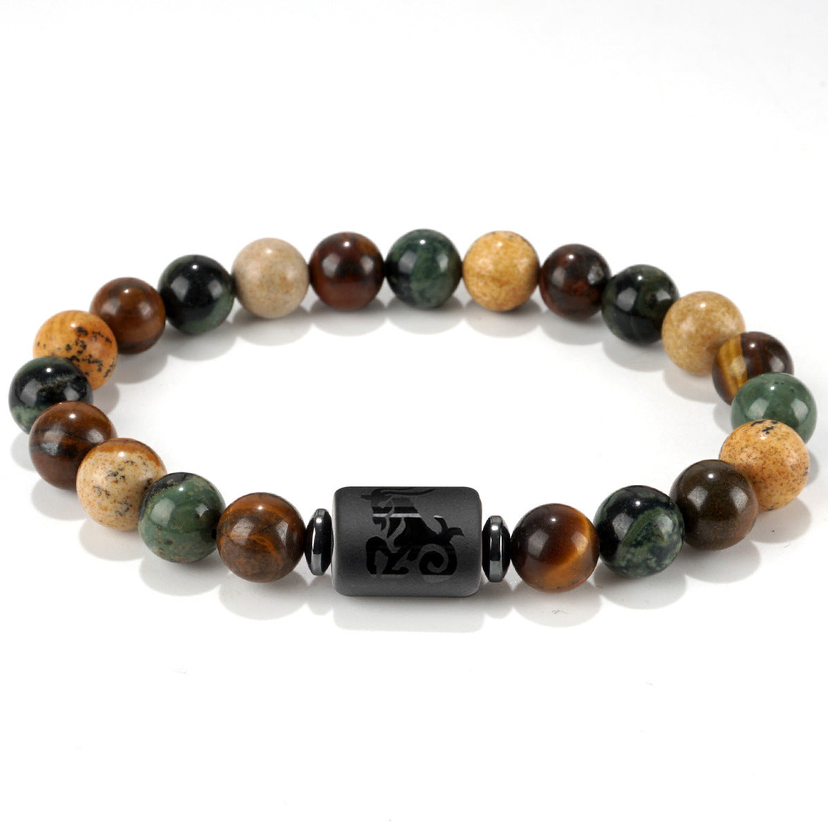 Libra Beading Bracelet For Unisex Featuring Natural Stone And Elastic String, Perfect For Festival Wear