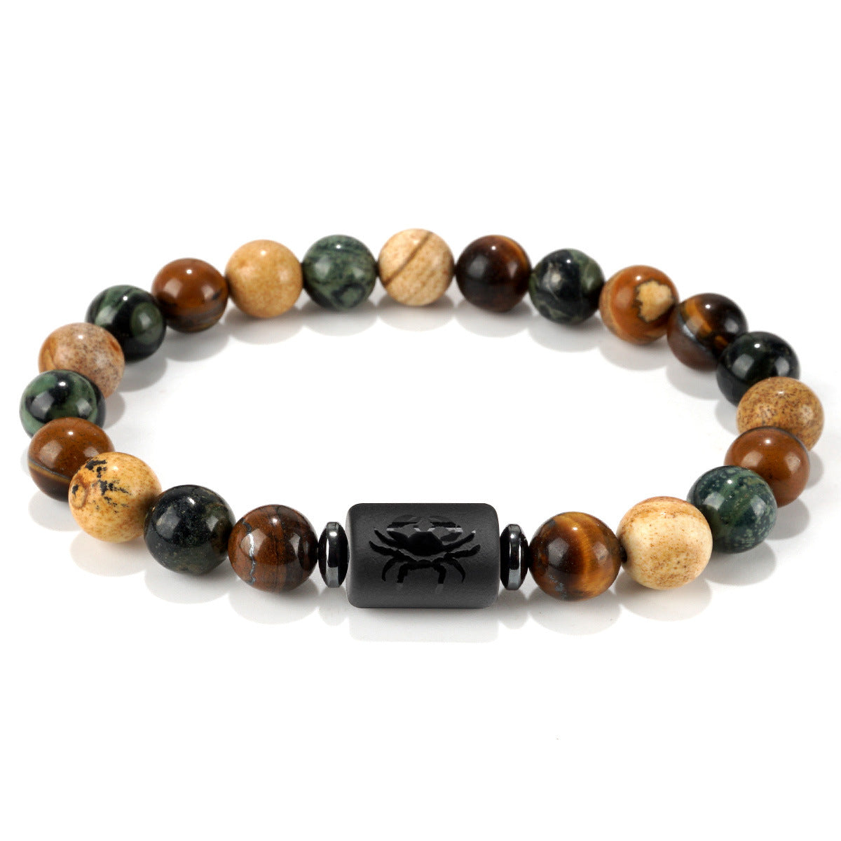 Libra Beading Bracelet For Unisex Featuring Natural Stone And Elastic String, Perfect For Festival Wear