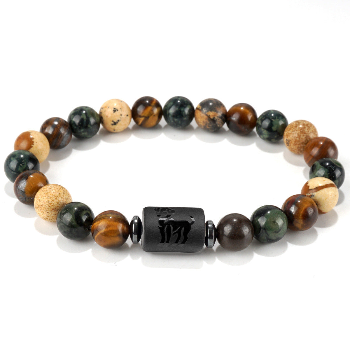 Libra Beading Bracelet For Unisex Featuring Natural Stone And Elastic String, Perfect For Festival Wear