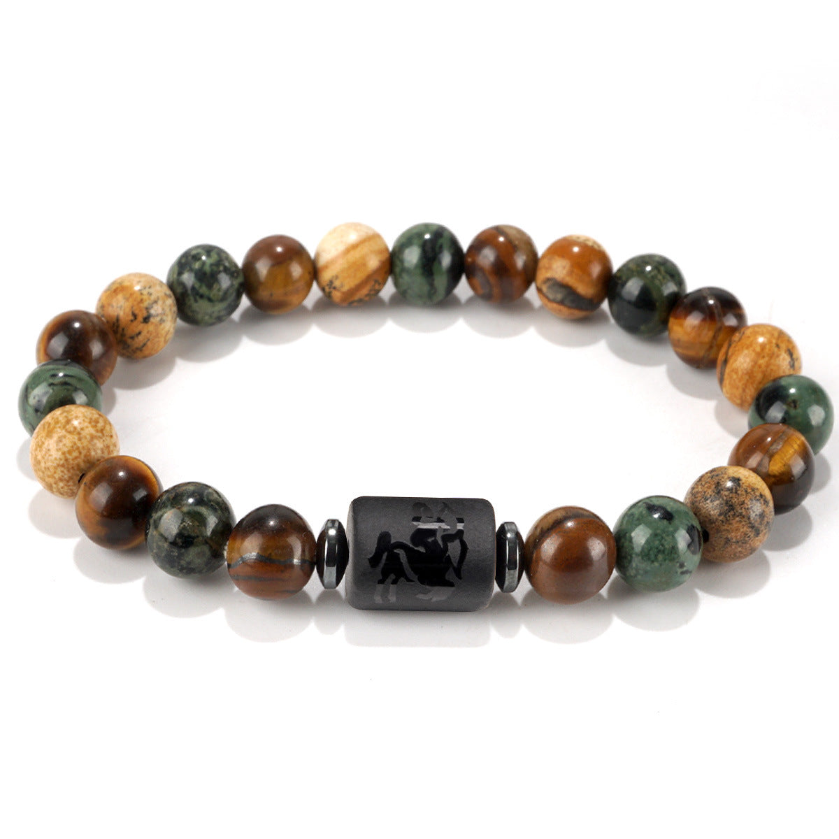 Libra Beading Bracelet For Unisex Featuring Natural Stone And Elastic String, Perfect For Festival Wear