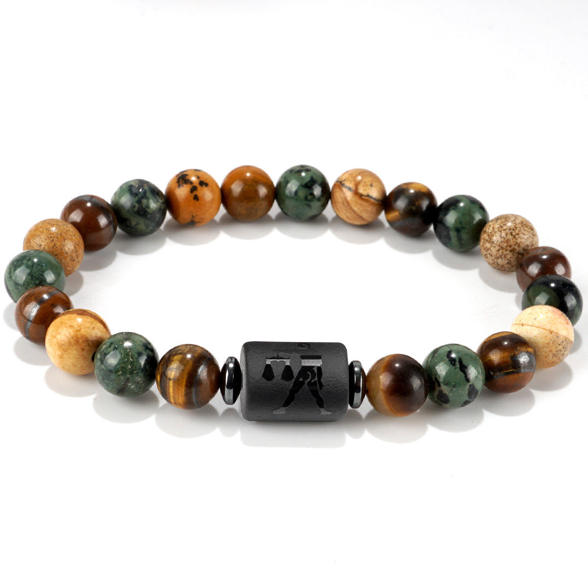 Libra Beading Bracelet For Unisex Featuring Natural Stone And Elastic String, Perfect For Festival Wear