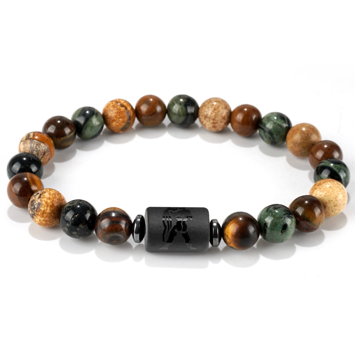 Libra Beading Bracelet For Unisex Featuring Natural Stone And Elastic String, Perfect For Festival Wear
