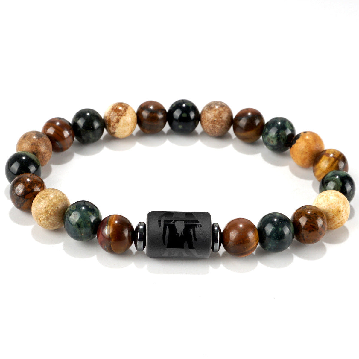 Libra Beading Bracelet For Unisex Featuring Natural Stone And Elastic String, Perfect For Festival Wear