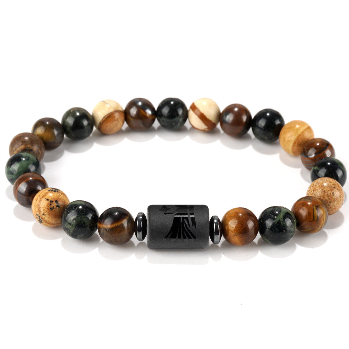 Libra Beading Bracelet For Unisex Featuring Natural Stone And Elastic String, Perfect For Festival Wear