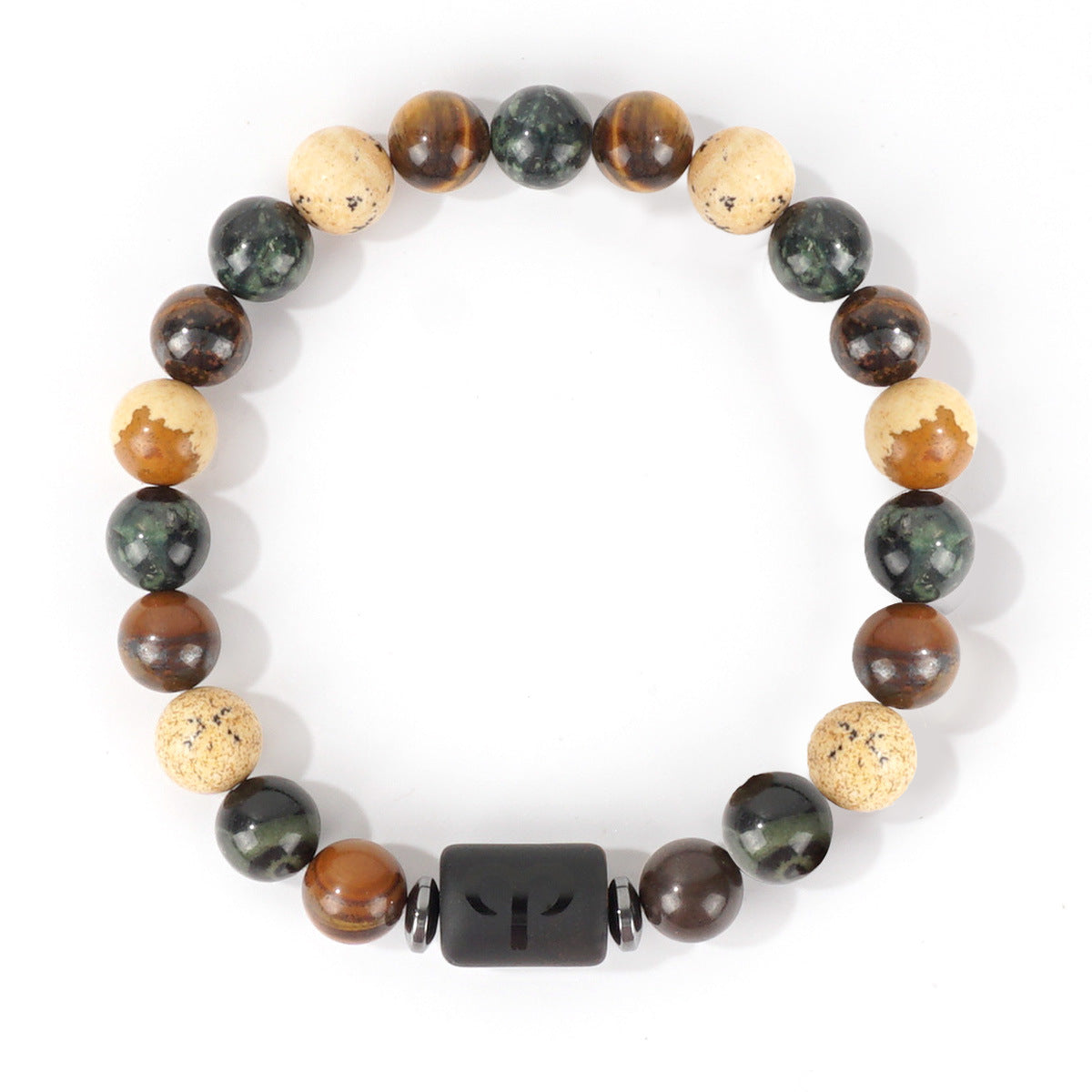 Libra Beading Bracelet For Unisex Featuring Natural Stone And Elastic String, Perfect For Festival Wear