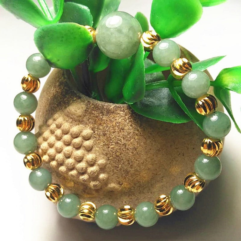 Geometric Braid Green Natural Stone Bracelet In Simple Style For Unisex Featuring Natural Stone Inlay