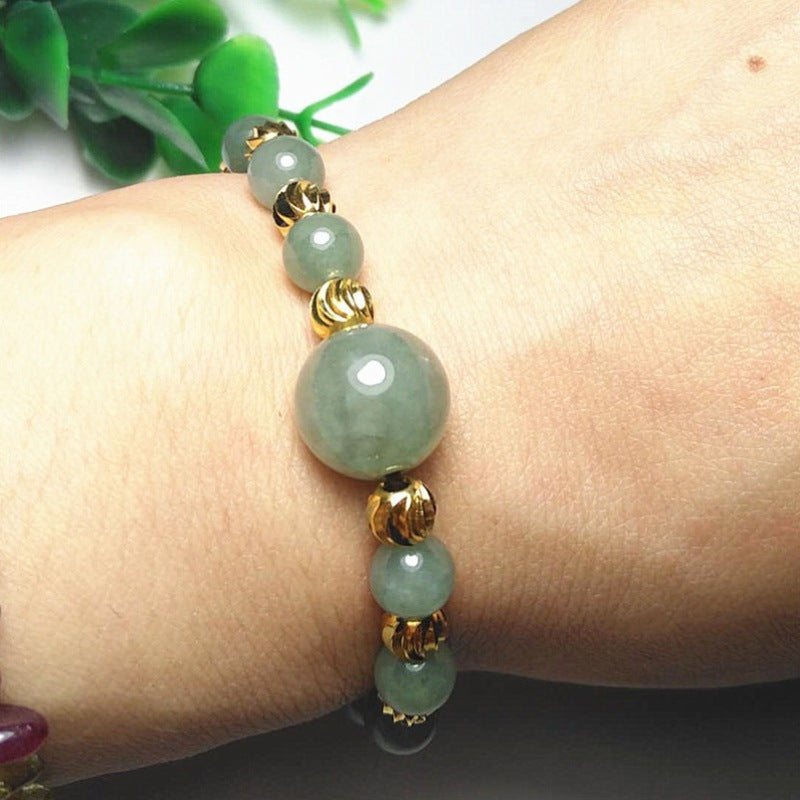 Geometric Braid Green Natural Stone Bracelet In Simple Style For Unisex Featuring Natural Stone Inlay
