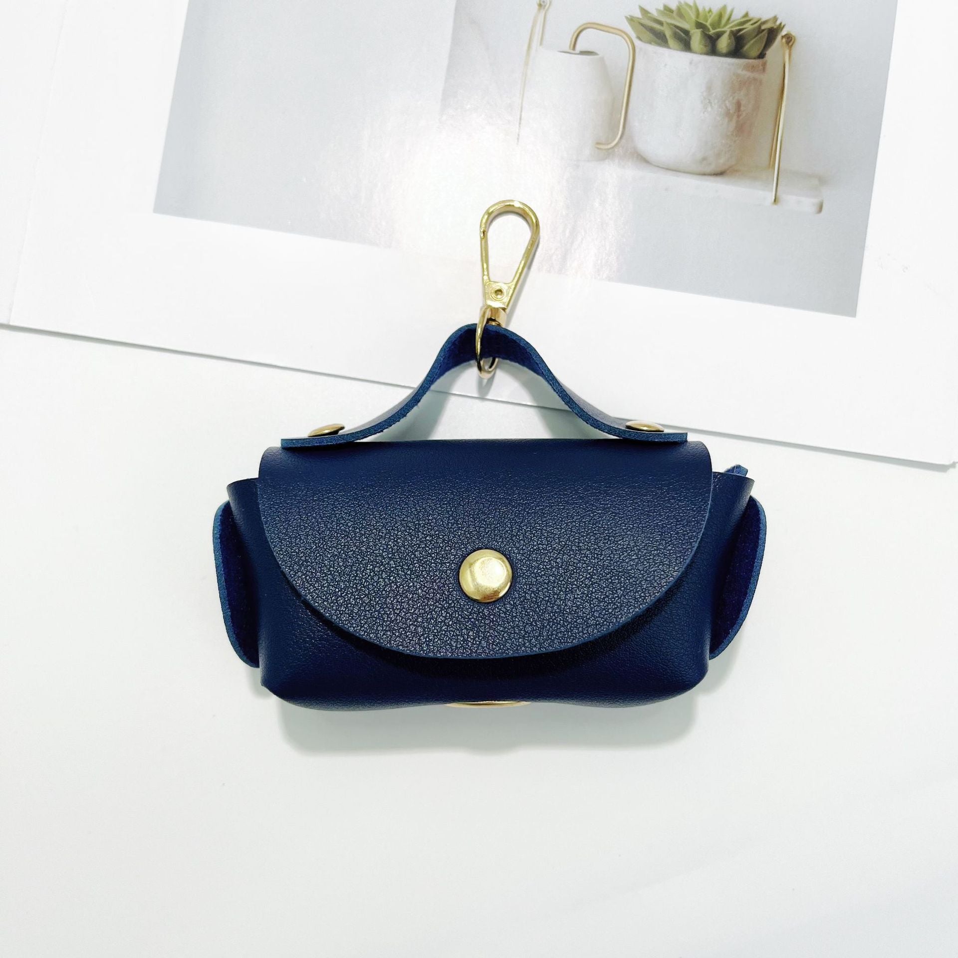 Handmade Red Key Chain In Pu Leather Featuring Commute Style