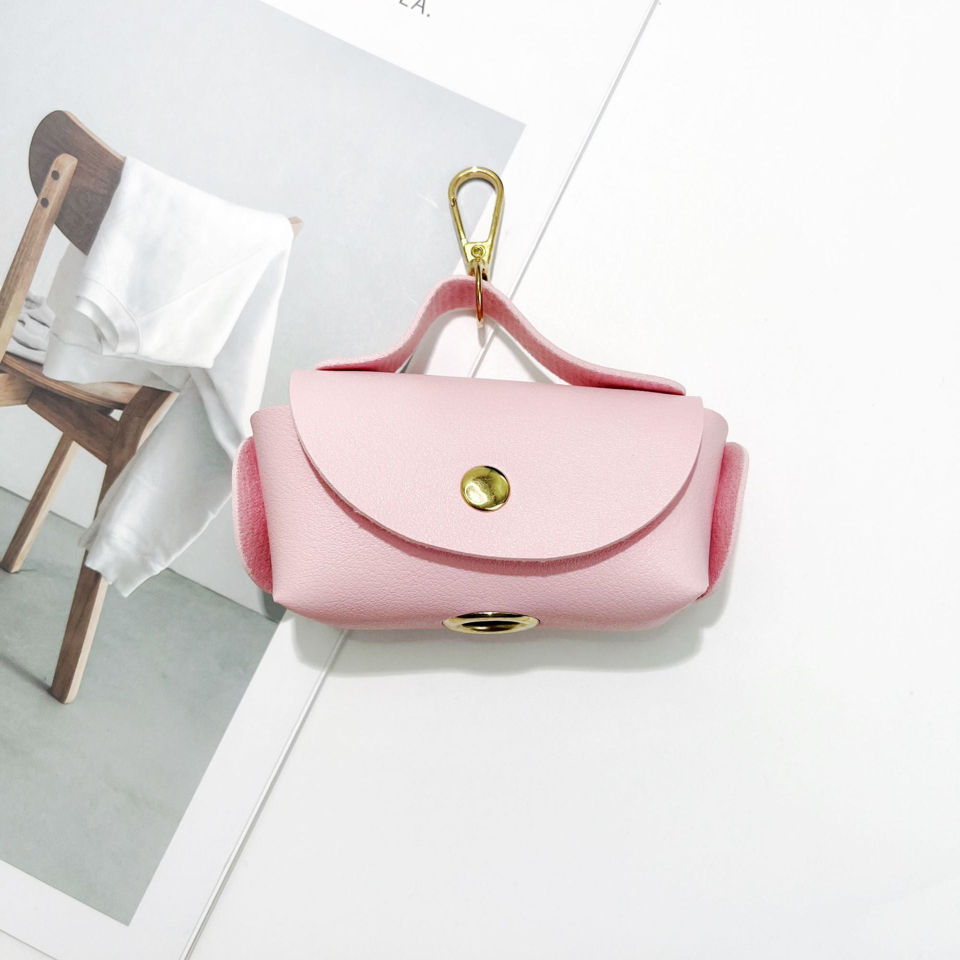 Handmade Red Key Chain In Pu Leather Featuring Commute Style