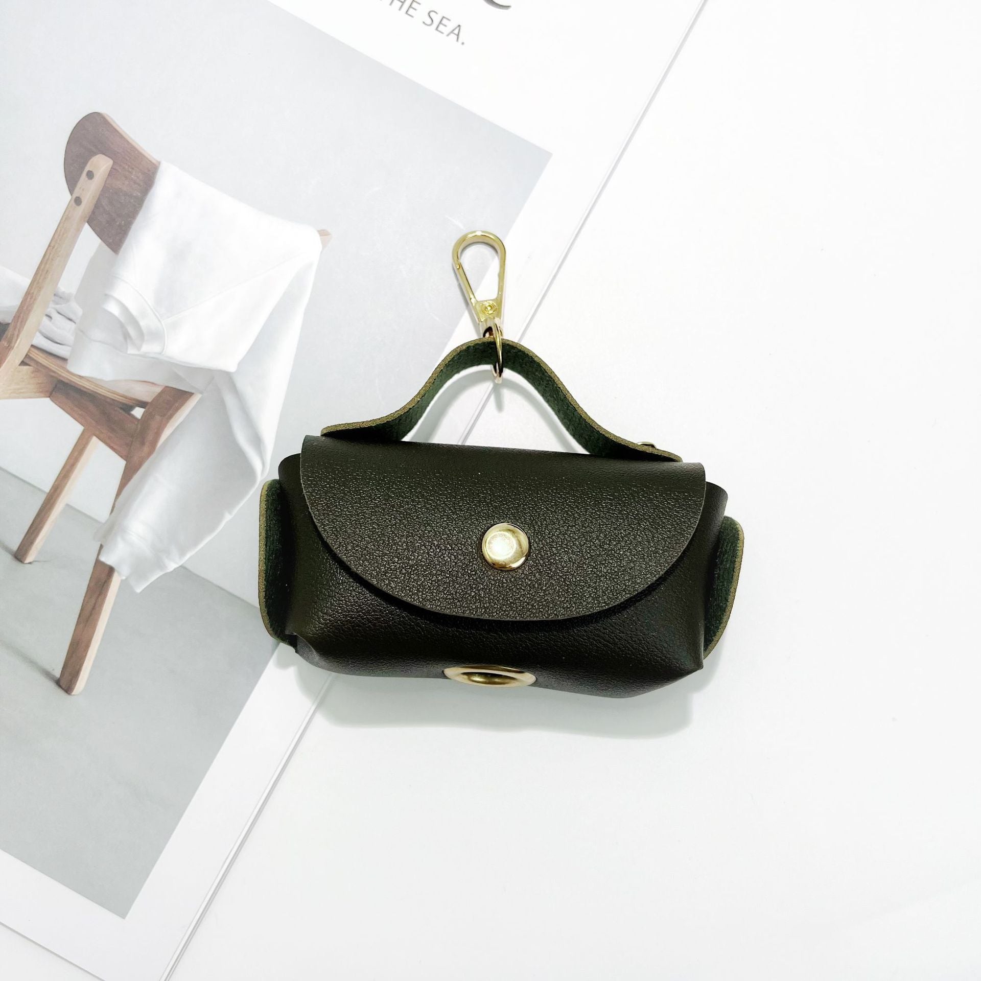 Handmade Red Key Chain In Pu Leather Featuring Commute Style