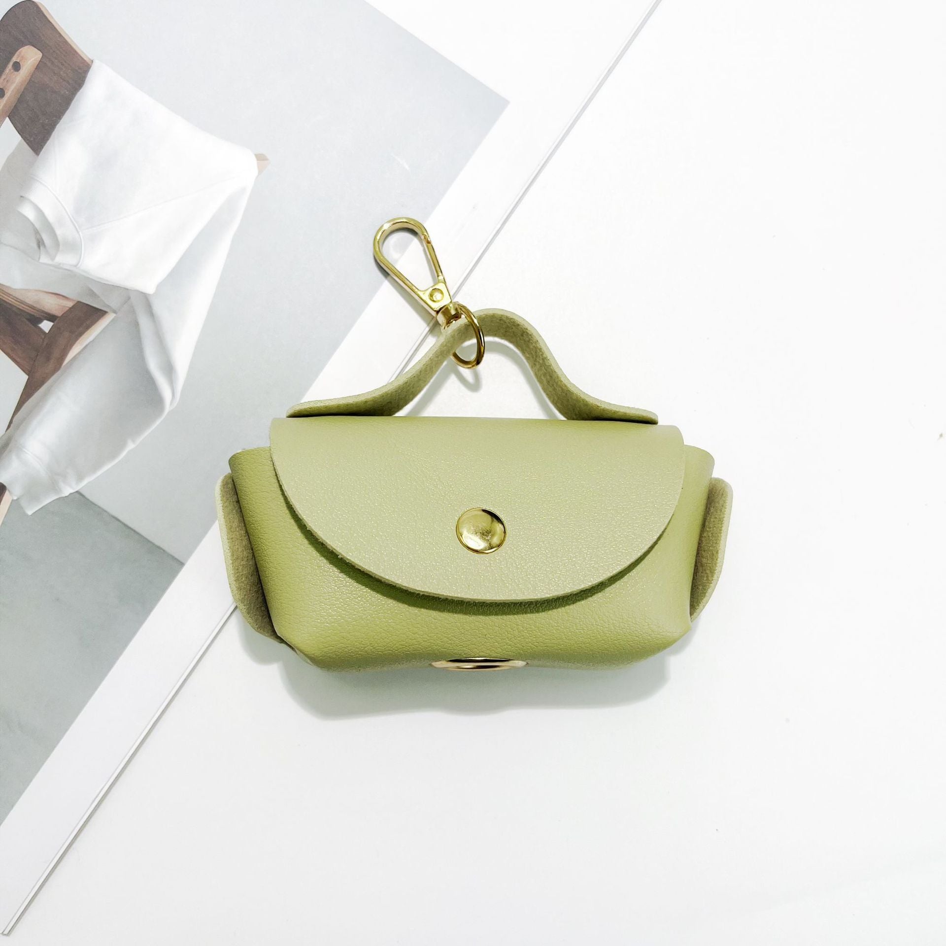 Handmade Red Key Chain In Pu Leather Featuring Commute Style