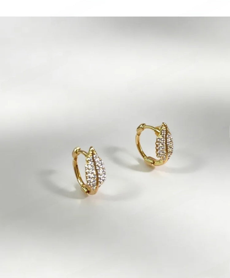 Leaves Earrings For Women Featuring Real Gold Plated Design With Copper Ear Pins