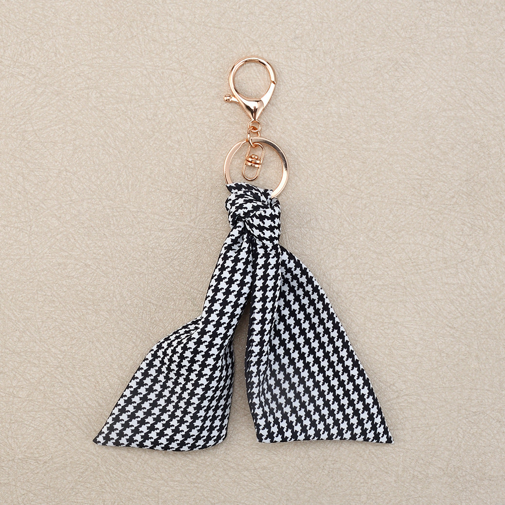 New Style Bow Tie Bag Charm Keychain In Polyester, Elegant Bag Pendant Accessory