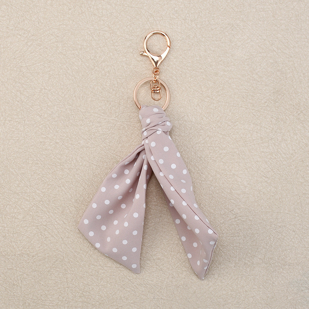 New Style Bow Tie Bag Charm Keychain In Polyester, Elegant Bag Pendant Accessory
