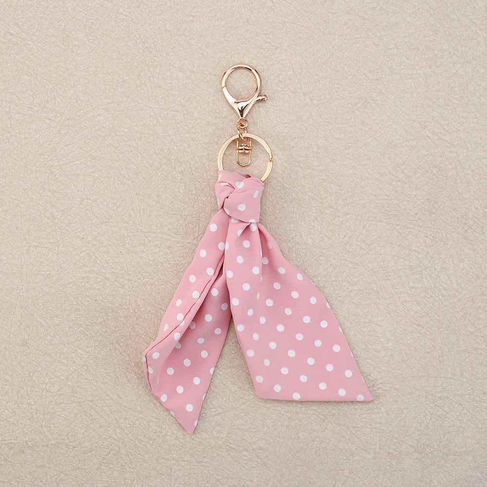 New Style Bow Tie Bag Charm Keychain In Polyester, Elegant Bag Pendant Accessory